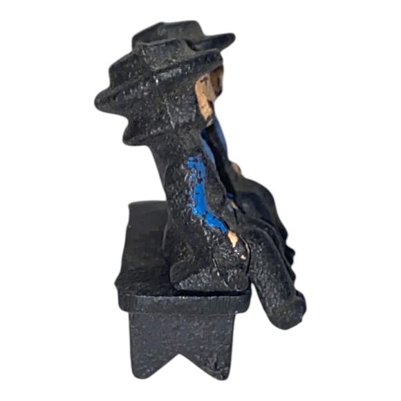 Vintage John Wright Cast Iron Amish 2 Boys on Bench 1997 Hand Painted Figurines - Picture 7 of 11